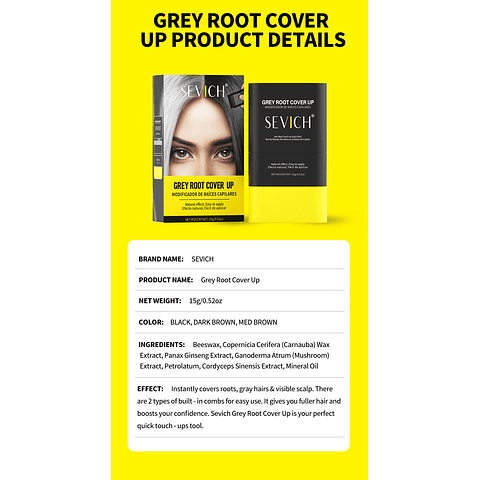 Barra Tinte Cabello Temporal Unisex Tipo Peine Sevich