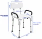 Silla Ducha Adulto Mayor Con Respaldo Apoyabrazos Regulable Antideslizante - Miniatura 2
