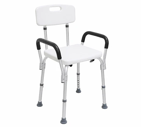 Silla Ducha Adulto Mayor Con Respaldo Apoyabrazos Regulable Antideslizante