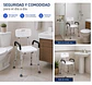 Silla Ducha Adulto Mayor Con Respaldo Apoyabrazos Regulable Antideslizante - Miniatura 4