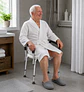 Silla Ducha Adulto Mayor Con Respaldo Apoyabrazos Regulable Antideslizante - Miniatura 3