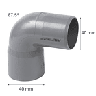 CODO PVC SANITARIO GRIS 40x90 GRADOS 1