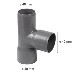 TEE PVC SANITARIO GRIS 40 x 40 MM