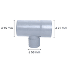TEE PVC SANITARIO GRIS 75x50 MM 1