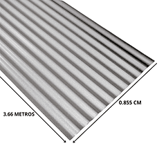 PLANCHA ZINC ACANALADO 0.30 x 855 x 3.66 MTS