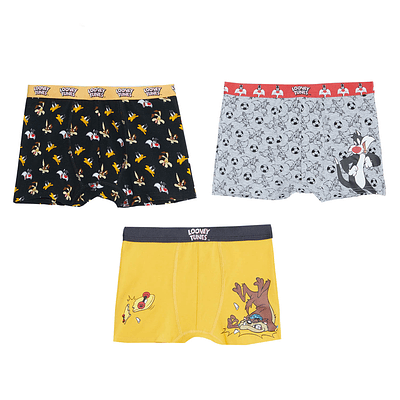 Boxer Tripack Looney Tunes Gris 