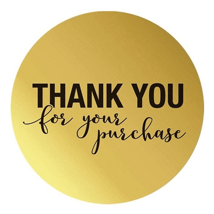 100 Sellos Adhesivos Thank You For Your Purchase 25x25mm 2