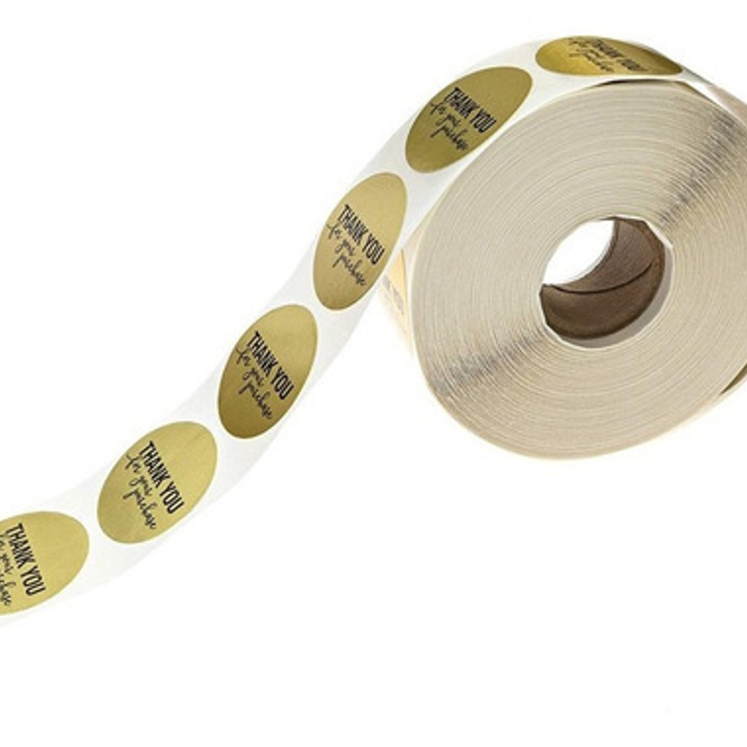 100 Sellos Adhesivos Thank You For Your Purchase 25x25mm 3