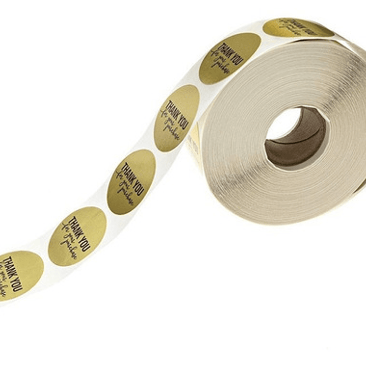 100 Sellos Adhesivos Thank You For Your Purchase 25x25mm 3