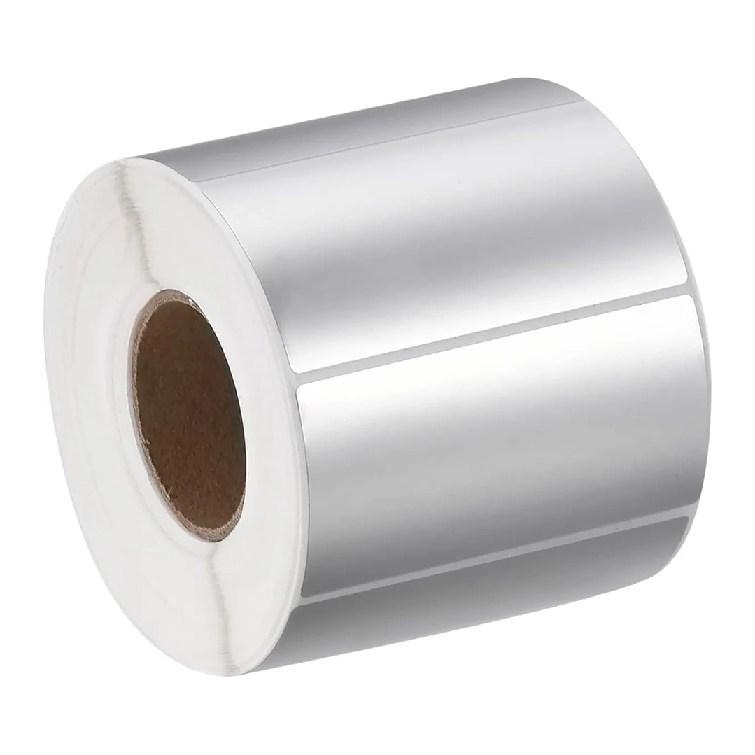 Rollo 1000 Etiquetas Adhesivas Térmicas Plateadas 70x40mm  1