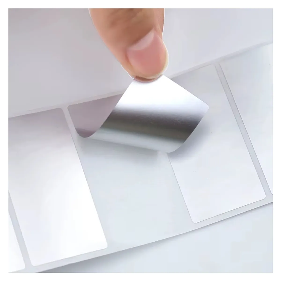 Rollo 1000 Etiquetas Adhesivas Térmicas Plateadas 80x40mm  3