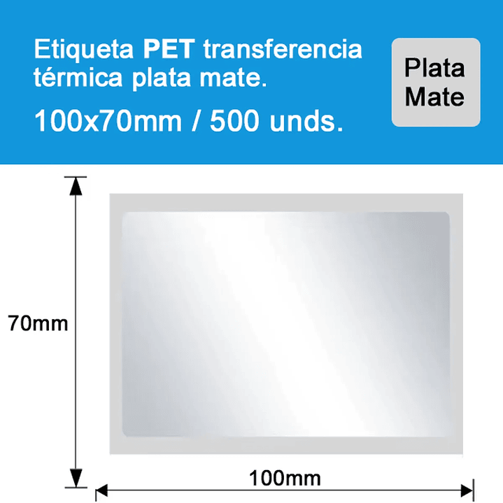 Rollo 500 Etiquetas Adhesivas Térmicas Plateadas 100x70mm  2