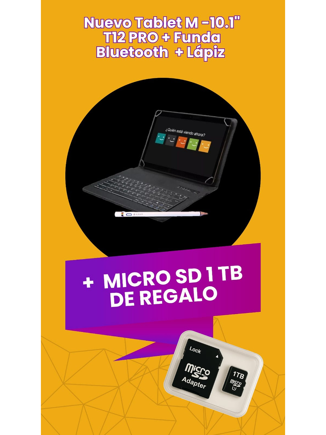 Súper Pack Tecnología: Tablet + Funda + Lápiz + Tarjeta microSD 1TB de REGALO 1