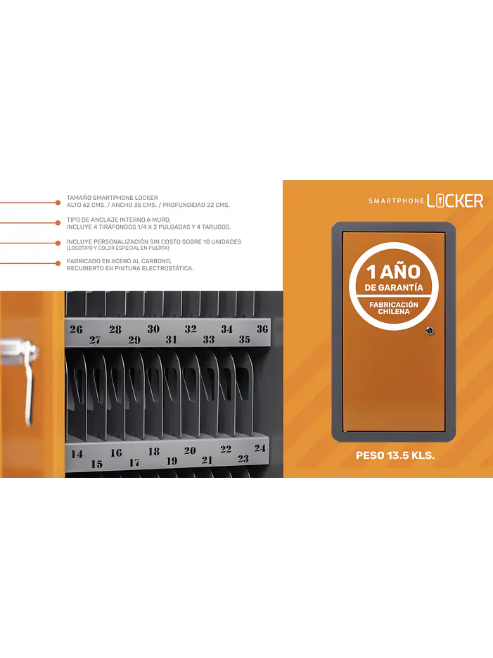 Gabinete de uso Escolar para Celulares // Smartphone Locker 2