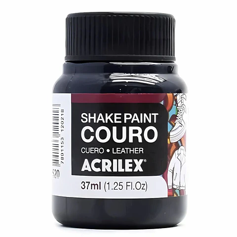 Tinta Shake Paint Couro Acrilex 37 ml — Preto