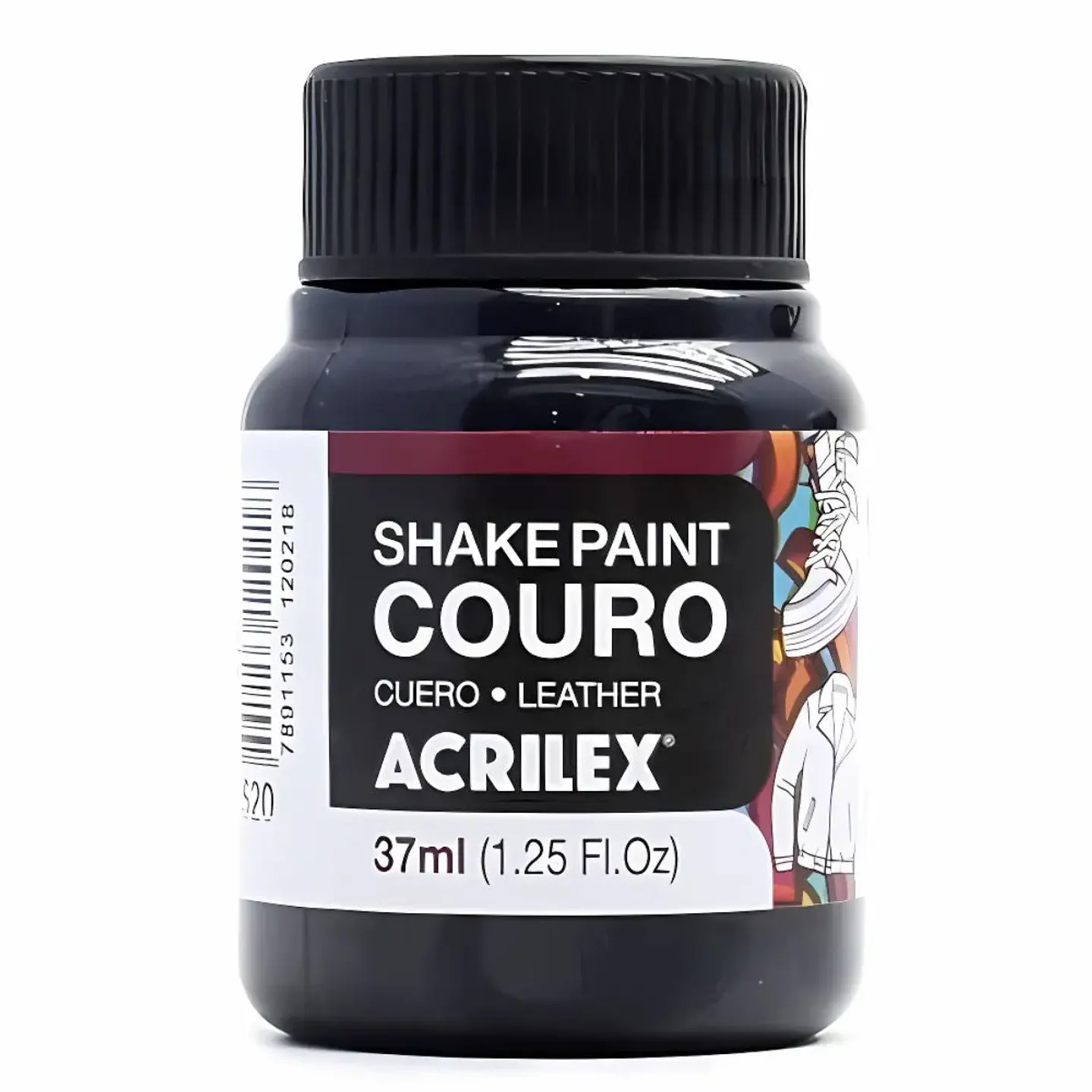 Tinta Shake Paint Couro Acrilex 37 ml — Preto 1