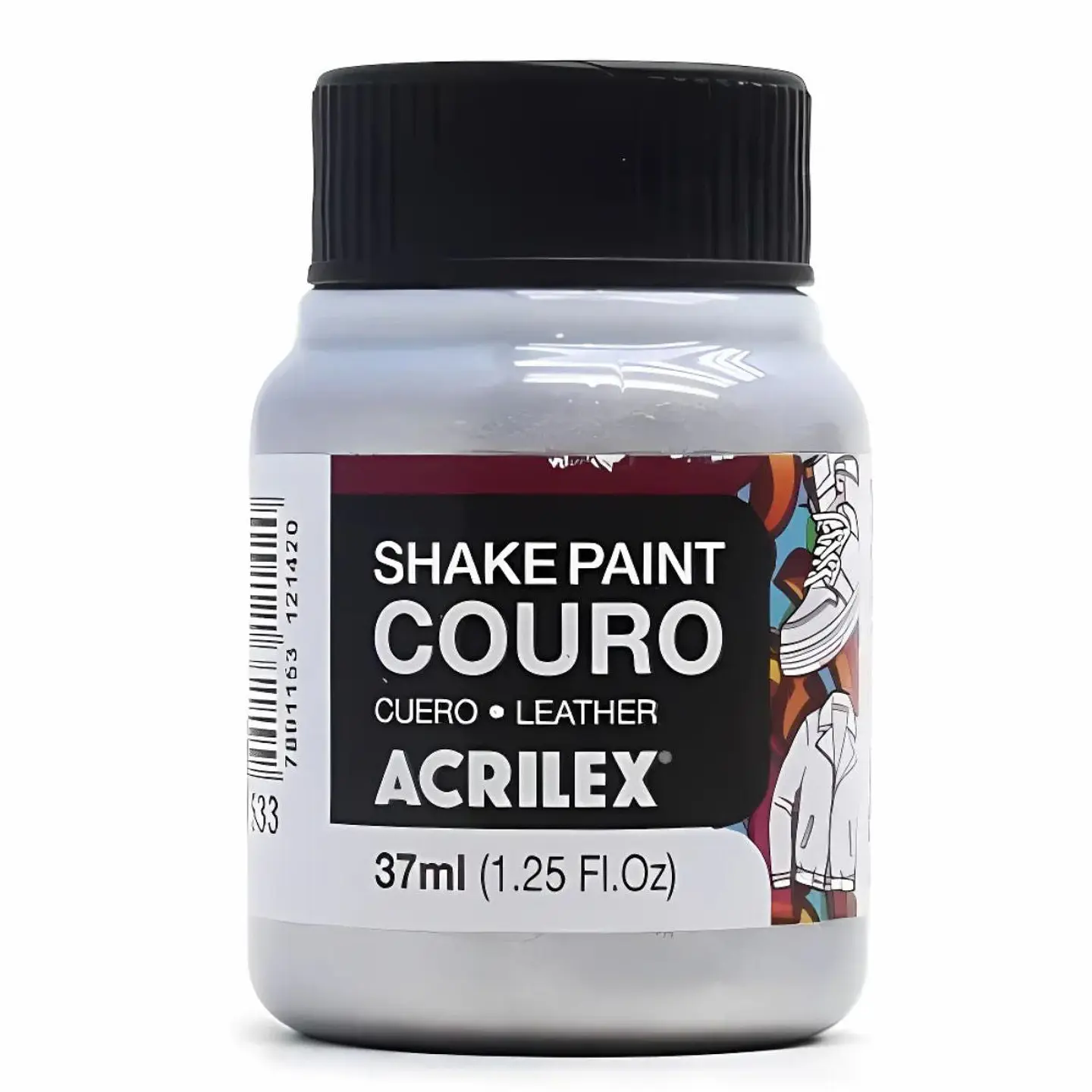 Tinta Shake Paint Couro Acrilex 37 ml — Prata 1