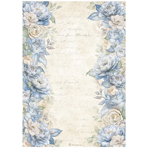 Papel de arroz Stamperia A4 — Timeless — Floral Borders