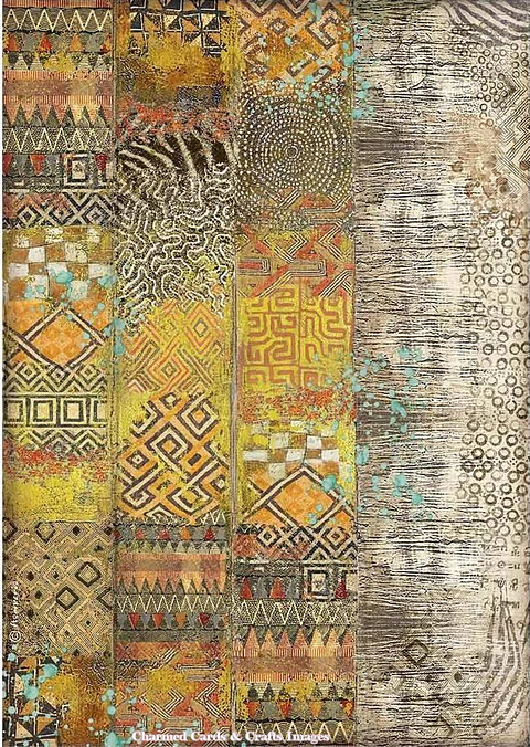 Papel de arroz Stamperia A4 — Savana — Pattern (DFSA4687)