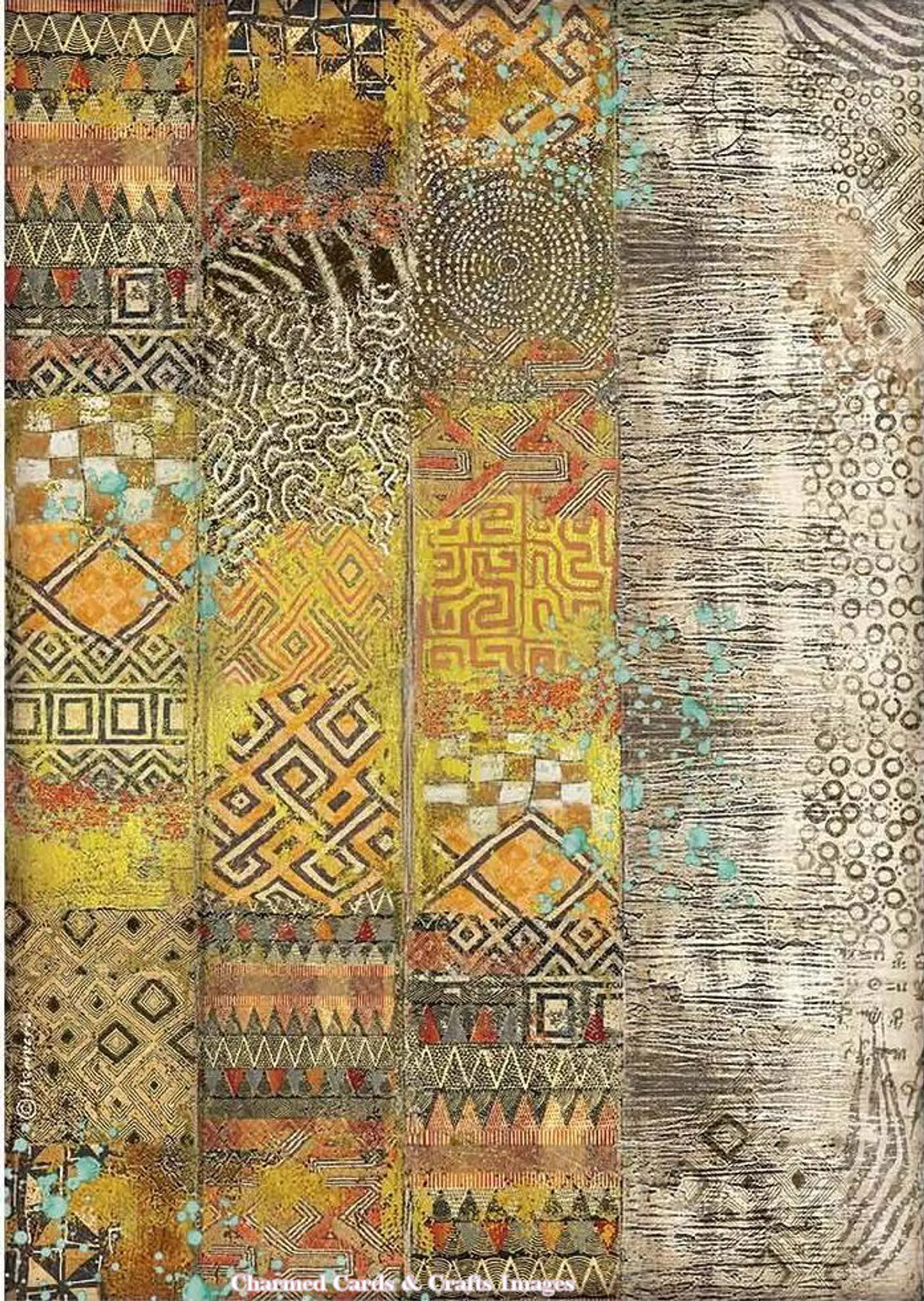 Papel de arroz Stamperia A4 — Savana — Pattern (DFSA4687) 1