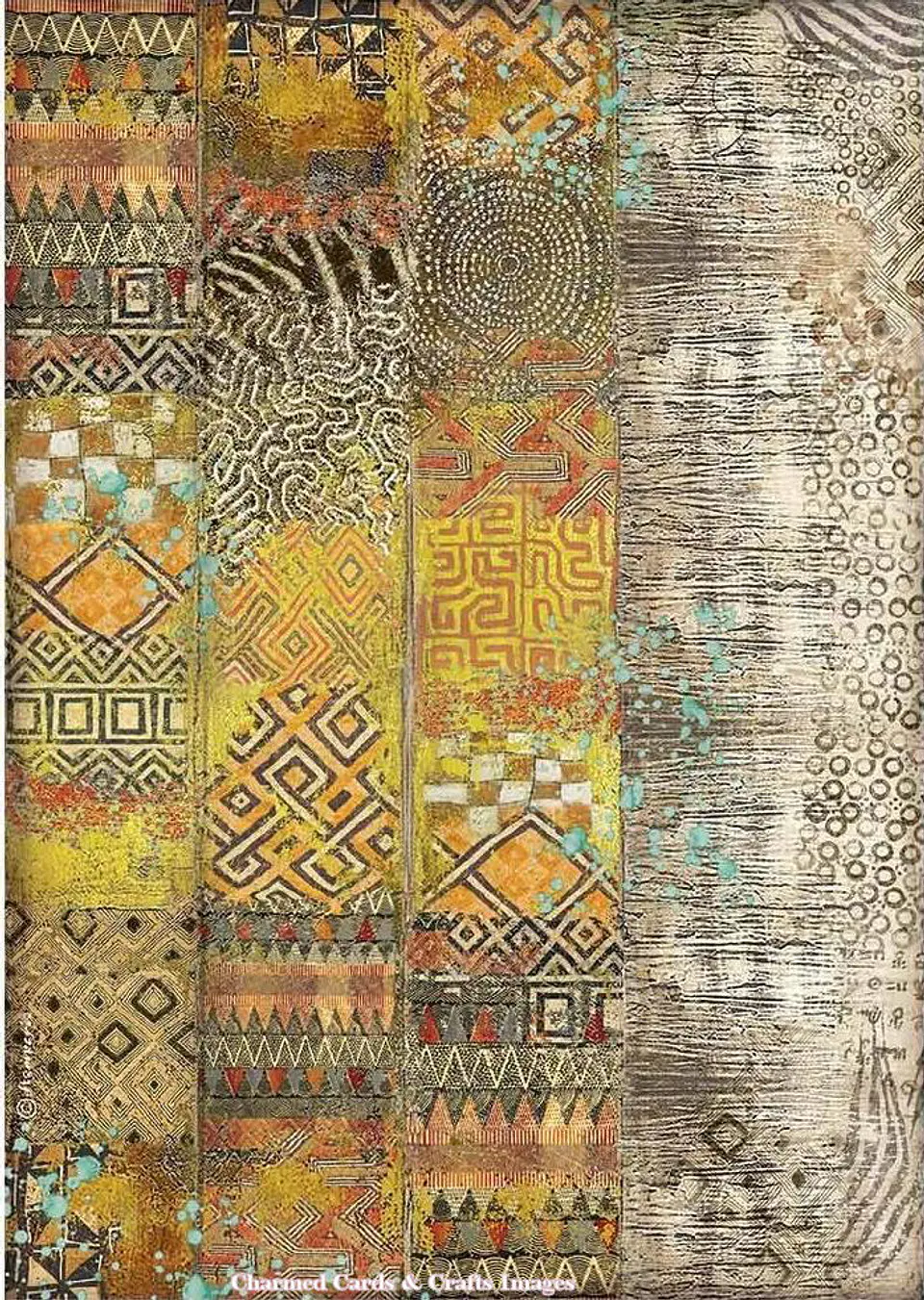 Papel de arroz Stamperia A4 — Savana — Pattern (DFSA4687) 1