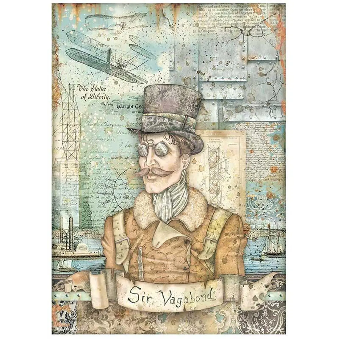 Papel de arroz Stamperia A4 — Sir Vagabond Aviator — Image (DFSA4699) 1