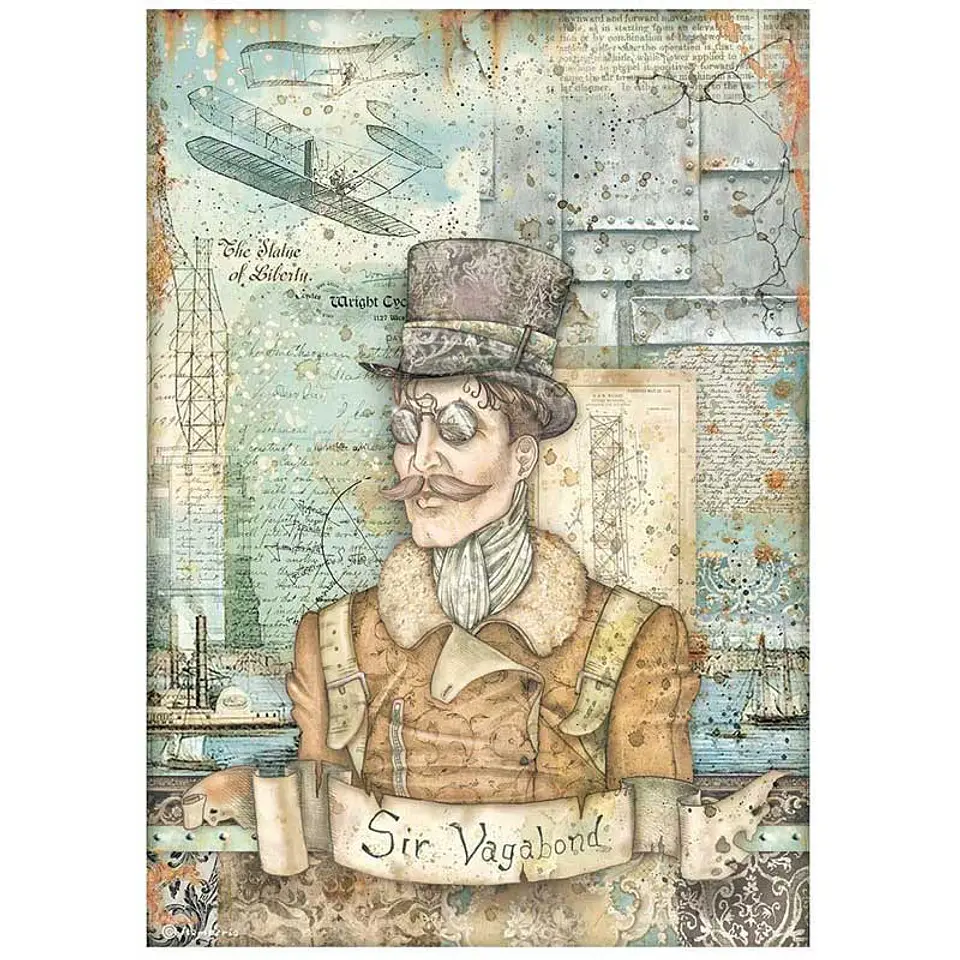 Papel de arroz Stamperia A4 — Sir Vagabond Aviator — Image (DFSA4699) 1