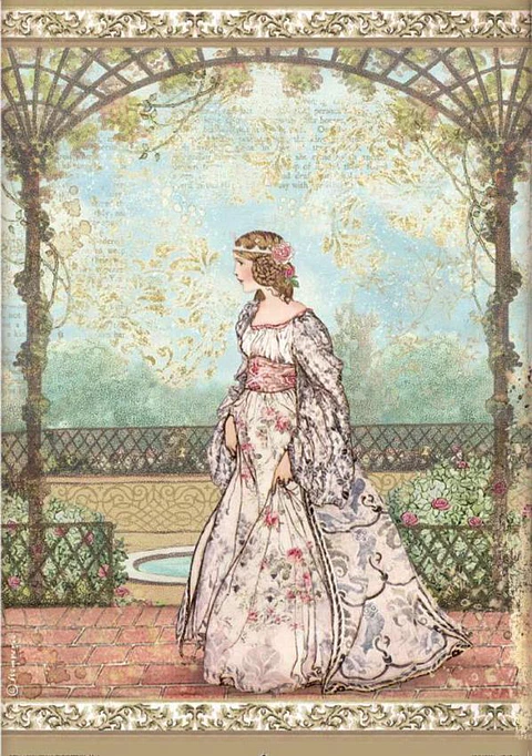 Papel de arroz Stamperia A4 — Sleeping Beauty — Princess (DFSA4571)