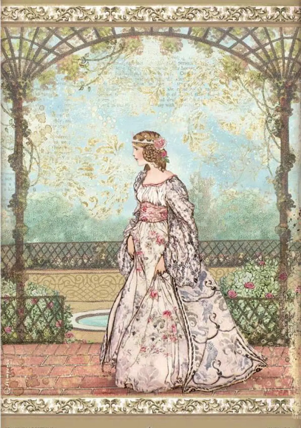 Papel de arroz Stamperia A4 — Sleeping Beauty — Princess (DFSA4571) 1