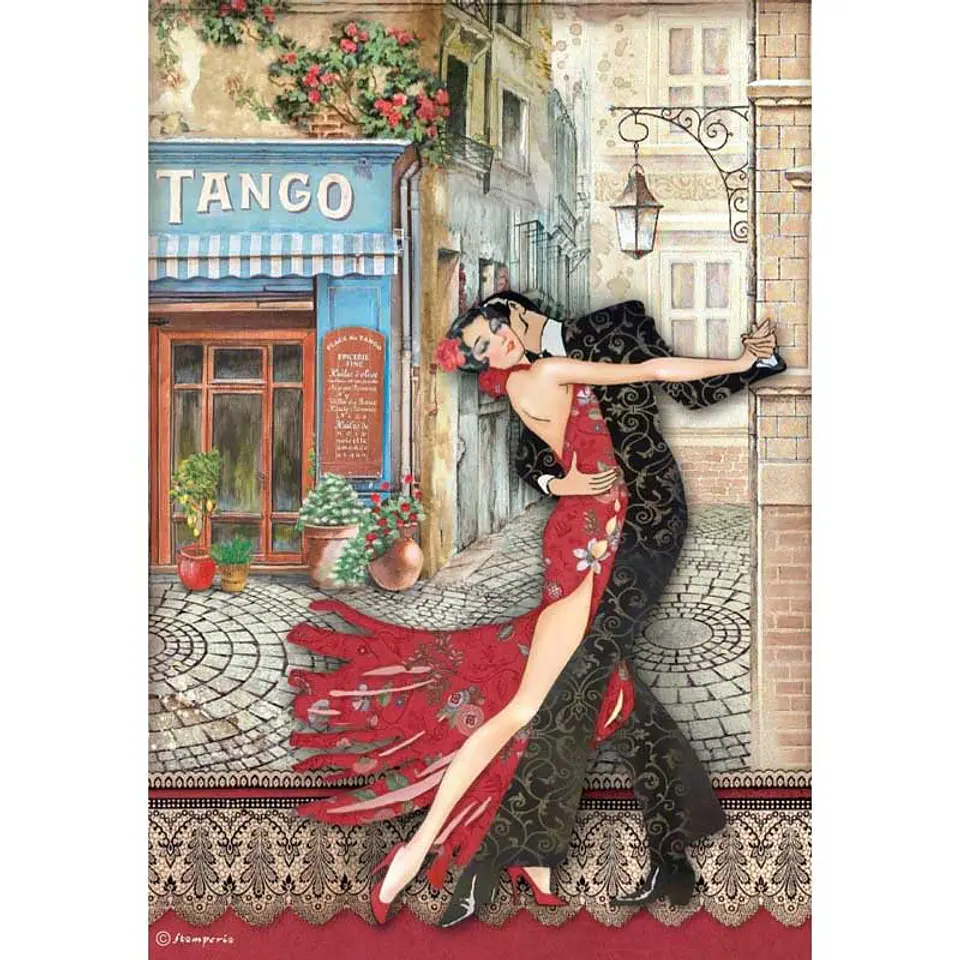 Papel de arroz Stamperia A4 — Desire — Tango (DFSA4717) 1