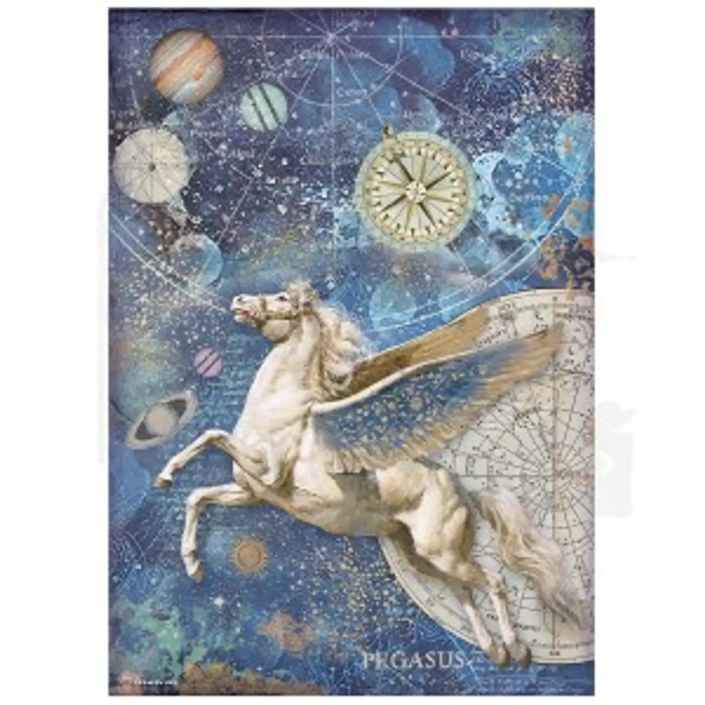 Papel de arroz Stamperia A4 — Cosmos Infinity — Pegasus 1
