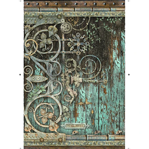 Papel de arroz Stamperia A4 — Magic Forest — Metal Decorations (DFSA4749)