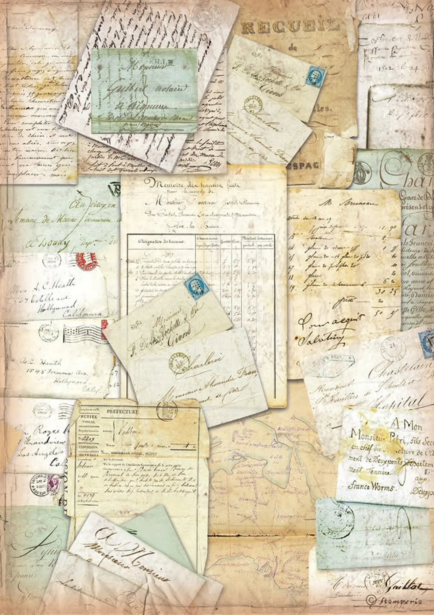 Papel de arroz Stamperia A4 — Around the World — Letters 1