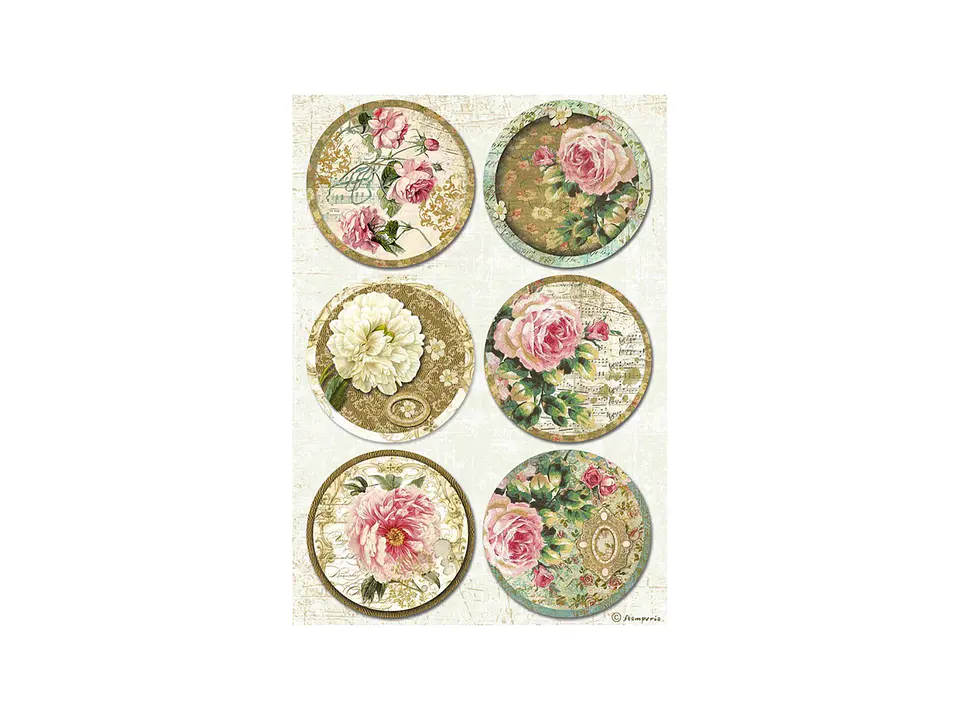 Papel de arroz Stamperia A4 — Precious — Rounds 1