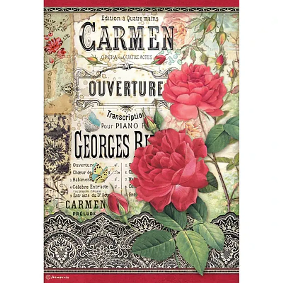 Papel de arroz Stamperia A4 — Desire — Carmen Ouverture 1