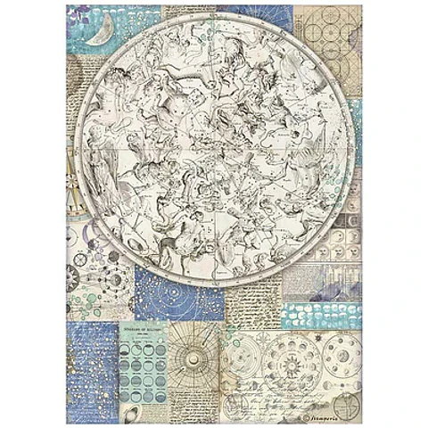 Papel de arroz Stamperia A4 — Cosmos Infinity — Zodiac