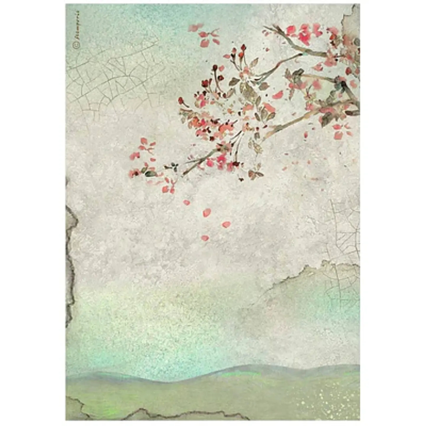Papel de arroz Stamperia A4 — House of Roses — Branch 1