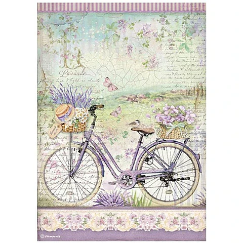 Papel de arroz Stamperia A4 — Provence — Bicycle
