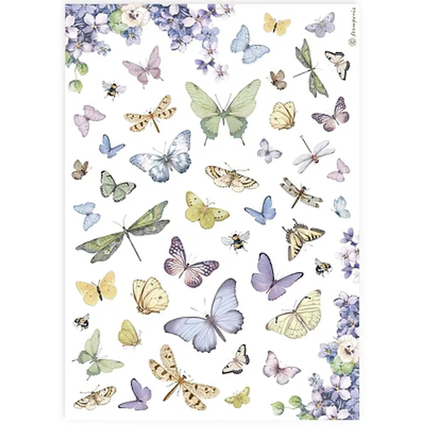 Papel de arroz Stamperia A4 — Butterflies 1