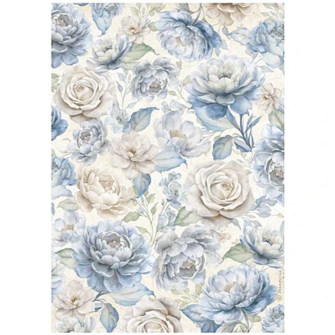 Papel de arroz Stamperia A4 — Timeless — Big Roses