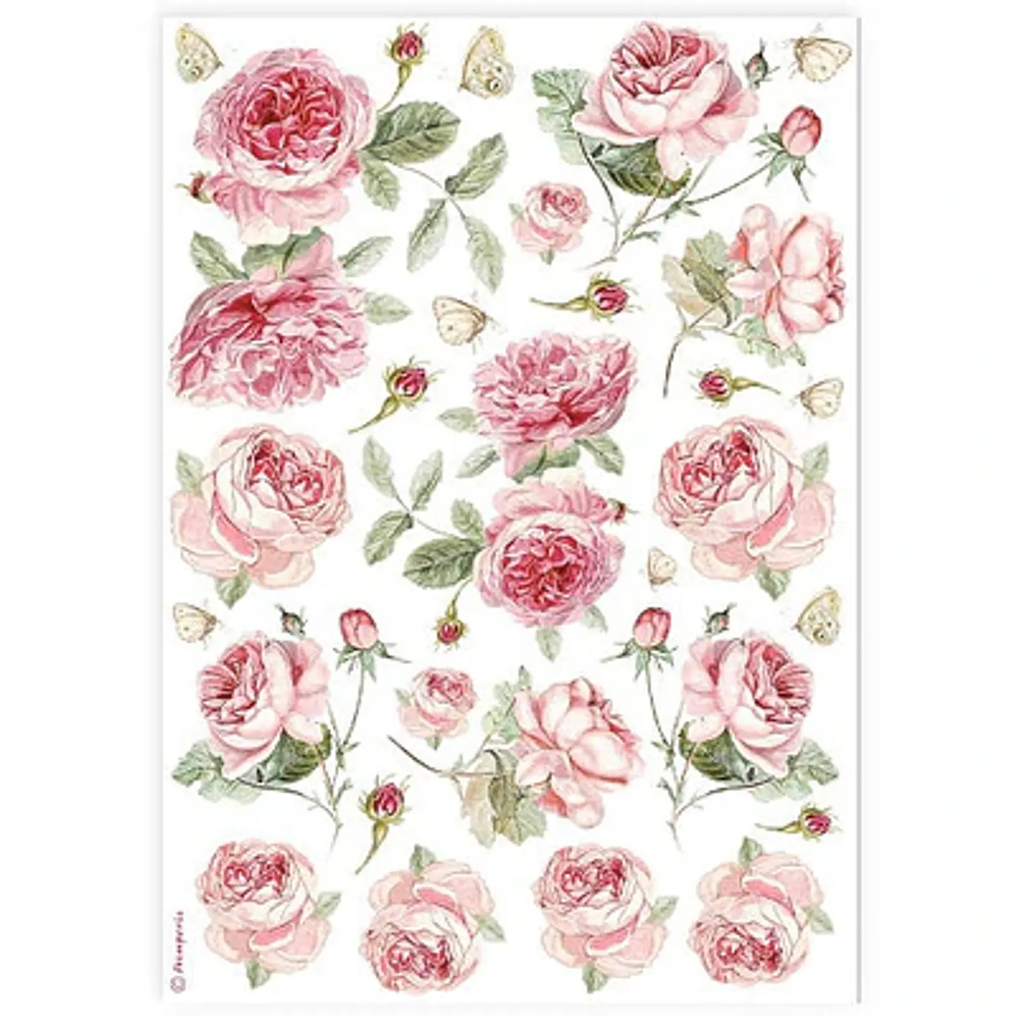 Papel de arroz Stamperia A4 — English Roses Pattern 1