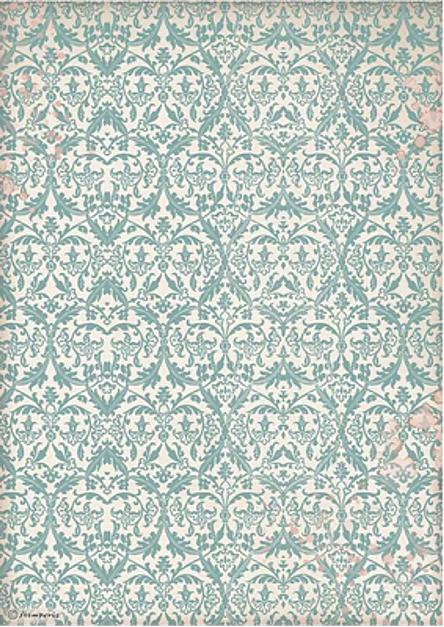Papel de arroz Stamperia A4 — Venice City of Art — Turquoise Tapestry (DFSA41045) 1