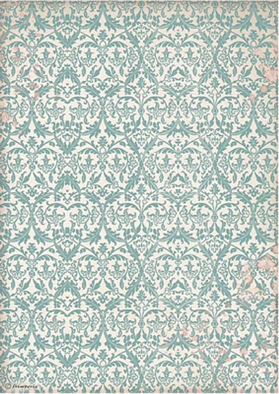 Papel de arroz Stamperia A4 — Venice City of Art — Turquoise Tapestry (DFSA41045) 1