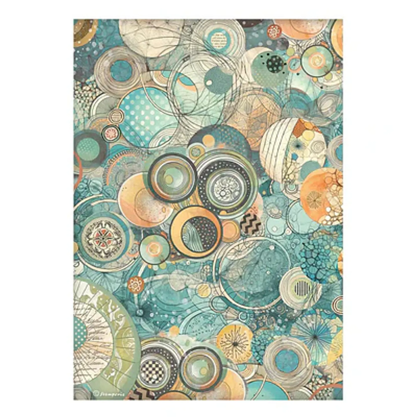 Papel de arroz Stamperia A4 — Furry Friends — Harmony of Circles and Textures (DFSA41069) 1