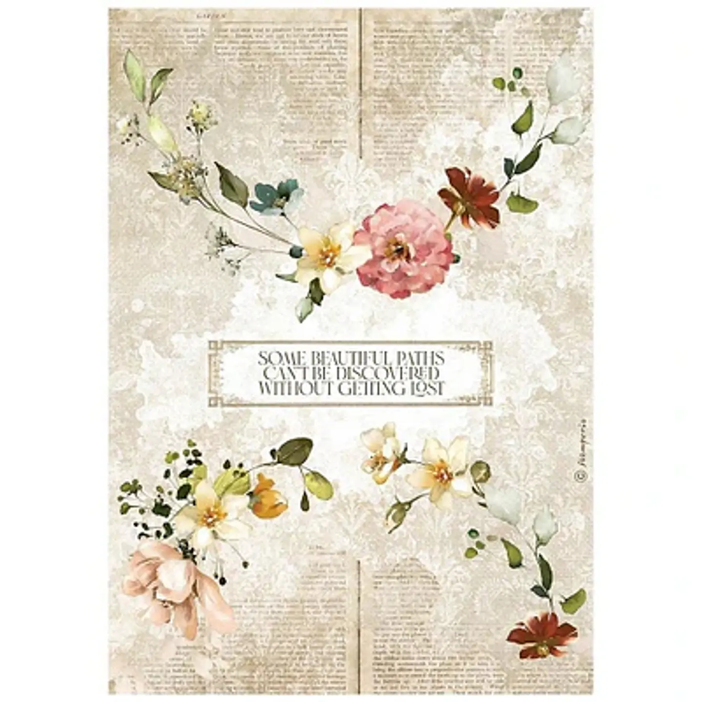 Papel de arroz Stamperia A4 — Garden of Promises — Garlands 1