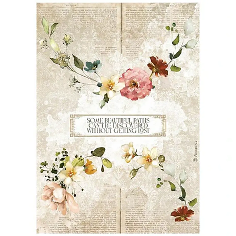 Papel de arroz Stamperia A4 — Garden of Promises — Garlands 1
