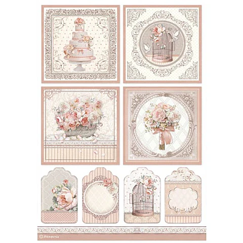 Papel de arroz Stamperia A4 — You and Me — Cards (DFSA4694)