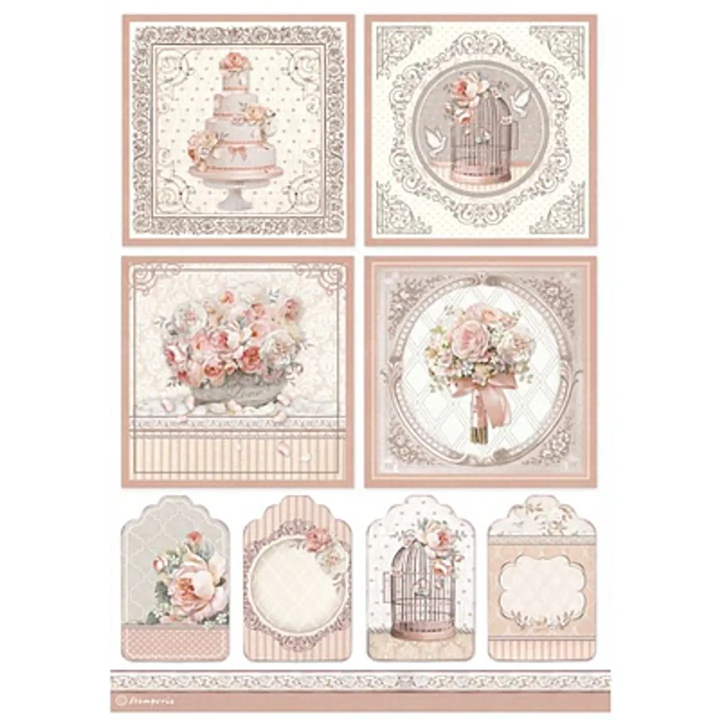 Papel de arroz Stamperia A4 — You and Me — Cards (DFSA4694) 1