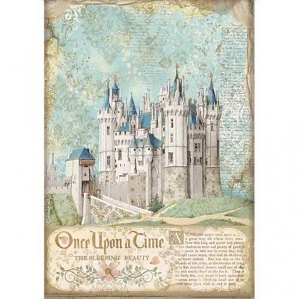 Papel de arroz Stamperia A4 — Sleeping Beauty — Castle (DFSA4569) 1