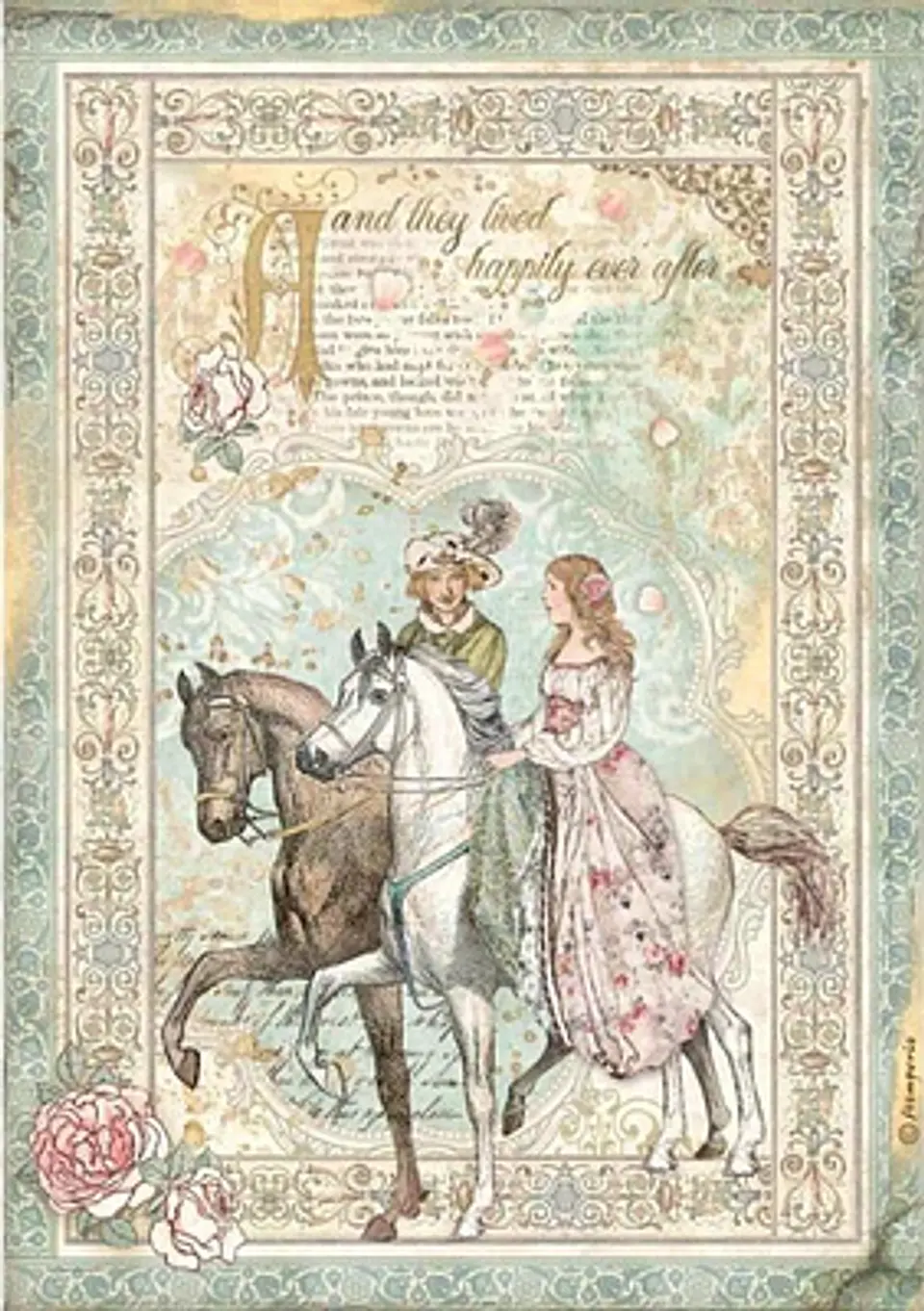 Papel de arroz Stamperia A4 — Sleeping Beauty — Prince on Horse (DFSA4575) 1